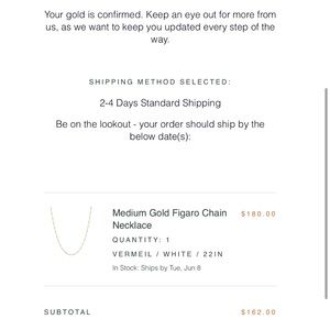 Aurate - Medium 18K Vermeil White Gold Figaro Chain Necklace 22”